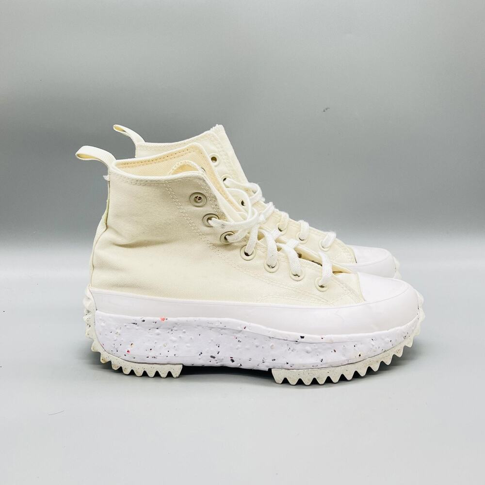 Converse Shoes Womens 6.5 Off White Canvas Run Star Hike Platform Sneakers